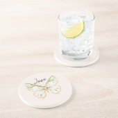 Blush Pink Mint Green Gold Butterfly Love Getränkeuntersetzer (Seite)