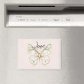 Blush Pink Mint Green Gold Butterfly Love Magnet (In Situ (Geschirrspüler))