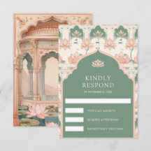Blush Pink Mint Green Lotus Garden Indian Wedding