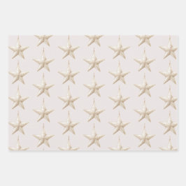 Blush Pink Mint Star Ornaments Christmas Geschenkpapier Set