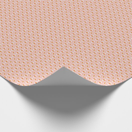 Blush Pink mit Creme Diamonds Wrapping Paper Geschenkpapier (Ecke)
