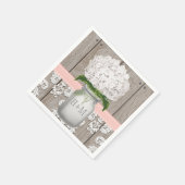 Blush Pink Mit Monogramm Hydrangea Mason Jar Serviette (Ecke)