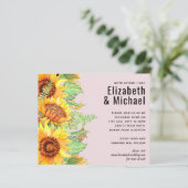 Blush Pink mit Sonnenblumen Hochzeitbudget (Stehend Vorderseite)