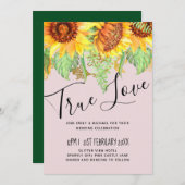 Blush Pink mit Sonnenblumen Hochzeitbudget (Vorne/Hinten)