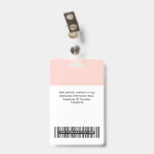 Blush Pink Mitarbeiter Firmenlogos Markierung Ausweis (Rückseite mit Clip)