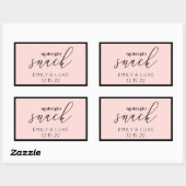 Blush Pink Mitternacht Snack Custom Wedding Square Rechteckiger Aufkleber (Blatt)