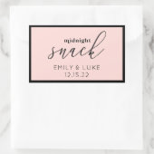 Blush Pink Mitternacht Snack Custom Wedding Square Rechteckiger Aufkleber (Tasche)