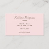 Blush Pink Mocha Script Photo Lashes and Brows Visitenkarte (Rückseite)