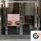 Blush Pink Modern Logo Photo Makeup Business Fensteraufkleber (Büro Tür)