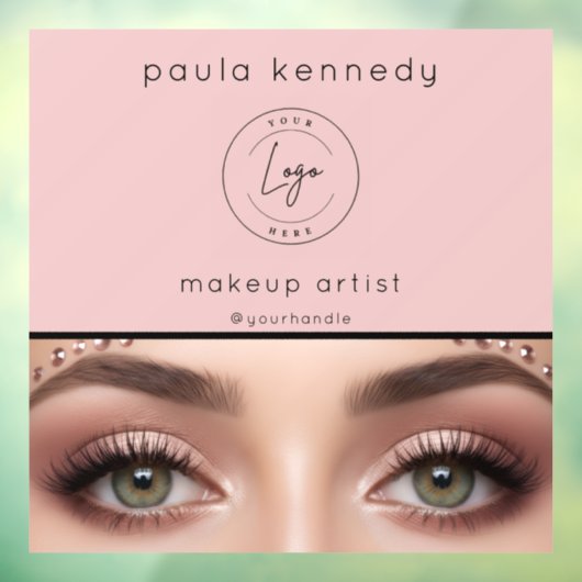 Blush Pink Modern Logo Photo Makeup Business Fensteraufkleber (Blatt 3)