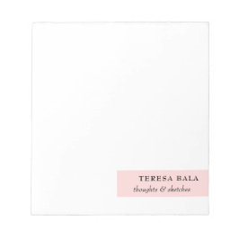 Blush Pink Modern Minimal Feminine Design Notizblock