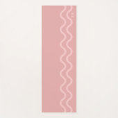 Blush Pink Modern Minimal Wavy Lines With Initials Yogamatte (Vorderseite)