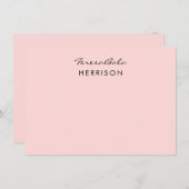 Blush Pink | Modern Minimalist Monogram Design Mitteilungskarte (Vorne/Hinten)