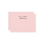 Blush Pink | Modern Minimalist Monogram Design Mitteilungskarte (Vorderseite/Rückseite Beispiel)