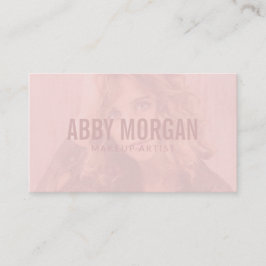 Blush Pink Modern Photo Makeup Business Card Visitenkarte