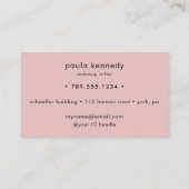 Blush Pink Modern Photo Makeup Visitenkarte (Rückseite)