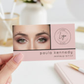 Blush Pink Modern Photo Makeup Visitenkarte