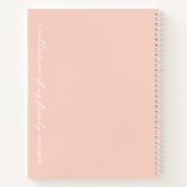 Blush Pink Modern Script Cooking Family Recipe Notizblock (Rückseite)