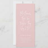Blush Pink Modern Script Couples Shower Invitation (Vorderseite)
