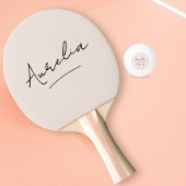 Blush Pink Modern Script Signature Monogram Name Tischtennis Schläger