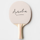 Blush Pink Modern Script Signature Monogram Name Tischtennis Schläger (Vorderseite)