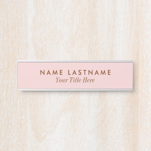Blush Pink Modern Simple Girl Minimalistisch Türschild (Vorderseite )