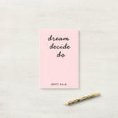 Blush Pink Modern Stylish Script Design Post-it Klebezettel (Auf Schreibtisch)