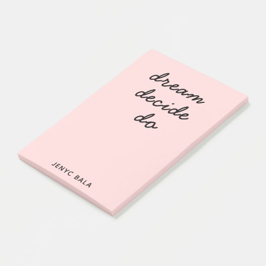 Blush Pink Modern Stylish Script Design Post-it Klebezettel (angewinkelt)