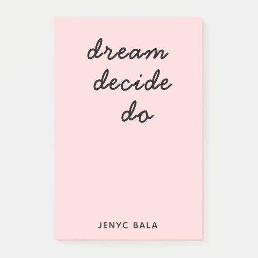 Blush Pink Modern Stylish Script Design Post-it Klebezettel (Vorderseite)