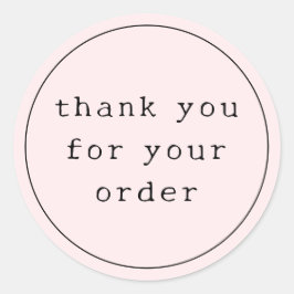 Blush Pink Modern Typewriter Thank You Business Runder Aufkleber