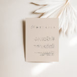 Blush Pink Modern Wedding Details Enclosure Card Einladung<br><div class="desc">Das Design besticht durch einen handgeschriebenen Schriftart und modernes minimalistisches Design. Für die Hochzeitskollektion "SERENA" konzipiert. Klicken Sie zum Ändern der Details auf "Personalisieren". Um den Text zu verschieben oder die Größe, den Schriftart oder die Farbe zu ändern, klicken Sie auf "Klicken Sie, um ihn weiter anzupassen". Klicken Sie auf...</div>