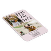 Blush Pink Moderne 2 Fotos Save the Date Hochzeit Magnet (Rechte Seite)