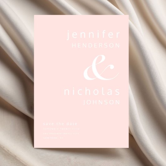 Blush Pink Moderne Ampere und Typografie Hochzeit Save The Date