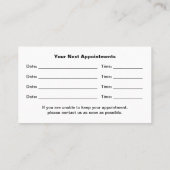 Blush Pink Moderne Berufliche Terminierungskarte Terminkarte (Rückseite)