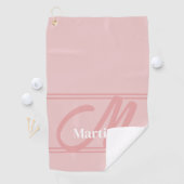 Blush Pink Moderne Bilder Name Golf Handtuch (Insitu)