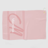 Blush Pink Moderne Bilder Name Golf Handtuch (Horizontal)
