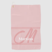 Blush Pink Moderne Bilder Name Golf Handtuch (Vorderseite)