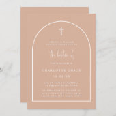 Blush Pink Moderne Bogenschrift Minimalistische Ta Einladung (Vorne/Hinten)