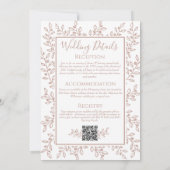 Blush Pink Moderne Boho Botanische Minimalhochzeit Einladung (Rückseite)