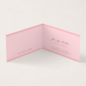 Blush Pink Moderne einfache Vorlage Elegantes Skri Visitenkarten (Innenseite)