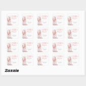 Blush Pink Moderne Glitzer Perlen und Prosecco Quadratischer Aufkleber (Blatt)