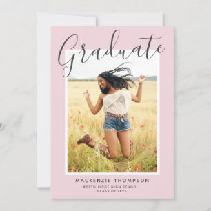Blush Pink Moderne kalligraphische Graduierungspar Einladung