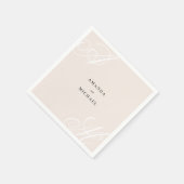 Blush Pink Moderne Kante Elegante Monogramm Hochze Serviette (Ecke)