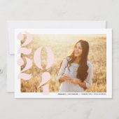 Blush Pink Moderne Klasse 2024 Foto Abschluss Einladung (Vorderseite)