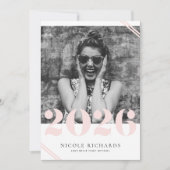 Blush Pink Moderne Klasse 2024 Foto Abschluss Einladung (Vorderseite)