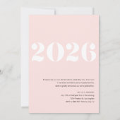 Blush Pink Moderne Klasse 2024 Foto Abschluss Einladung (Rückseite)