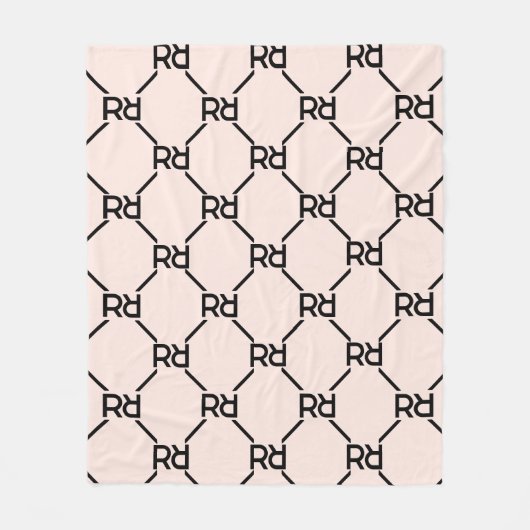 Blush Pink Moderne Luxury Girly Monogram Initial Fleecedecke (Vorderseite)