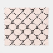 Blush Pink Moderne Luxury Girly Monogram Initial Fleecedecke (Vorderseite (Horizontal))