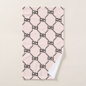 Blush Pink Moderne Luxus Monogram Urmodell Badhandtuch Set (Handtuch)