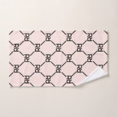 Blush Pink Moderne Luxus Monogram Urmodell Badhandtuch Set (Handtuch)